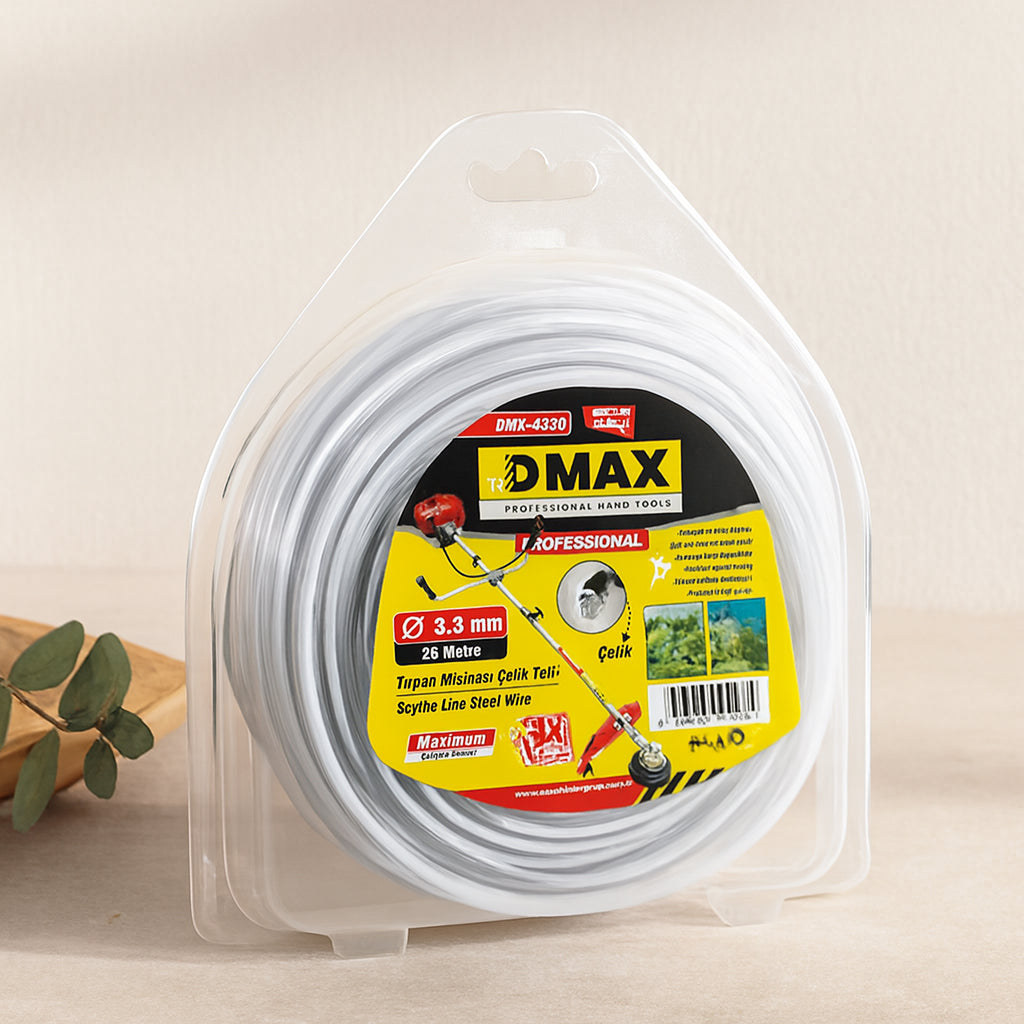 3.3 mm Çelik Telli Yuvarlak Çim Biçme Tırpan Misinası 26 m