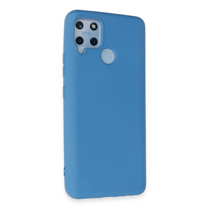 Realme C15 Kılıf Nano içi Kadife Silikon - Mavi