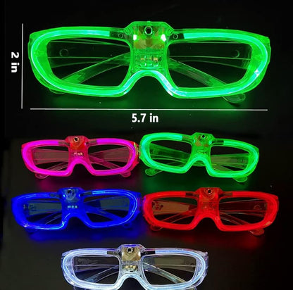 Yeşil LED Işıklı Parti Gözlüğü 3 Modlu? Glow & Gece Eğlence Gözlüğü