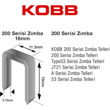 16 mm Zımba ile 2500 Adet Ağır Hizmet Tipi Zımba Seti