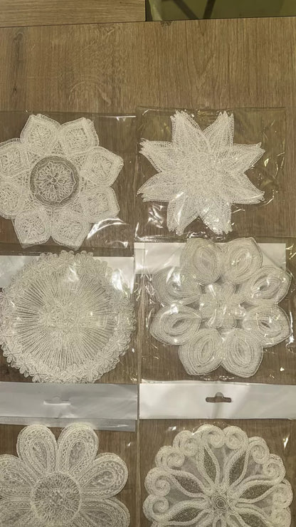 6 lı Dantel Kahve Sunumluğu 15x15 cm Asorti Desenli Çeyizlik Sunumluk