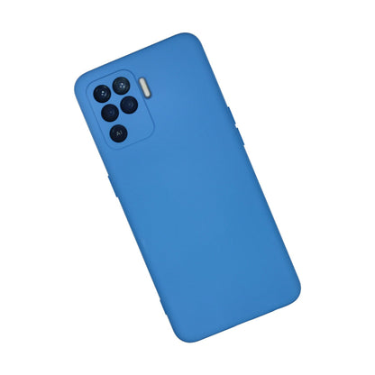 Reno 5 Lite Kılıf Nano içi Kadife Silikon - Mavi