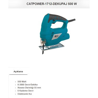 500 W Dekupaj ile 55 mm Kesme Derinliği ve Elektronik Hız