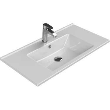 85 x 45 cm Turkuaz Etajerli Lavabo, Şık ve Kullanışlı
