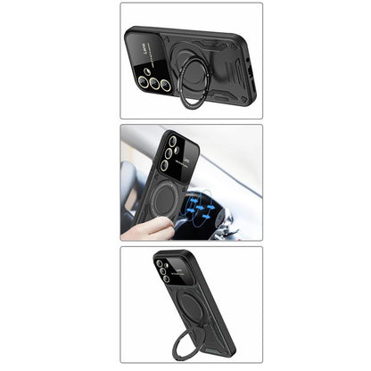 Galaxy S24 FE Kılıf Joy Lens Standlı Kapak - Koyu Yeşil