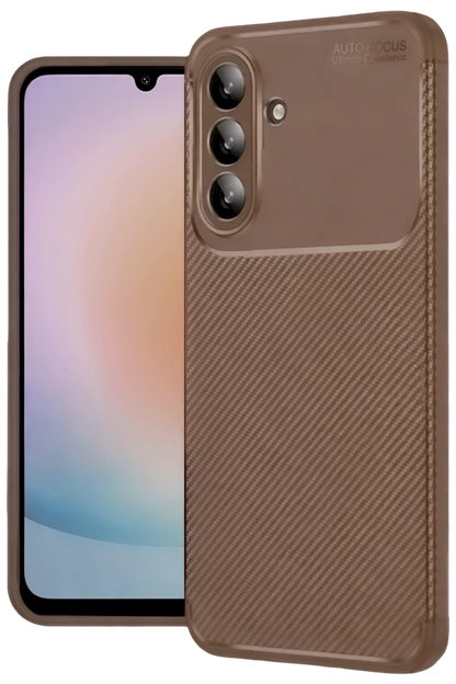 Galaxy A27 5G Auto Focus Karbon Kapak - Kahverengi