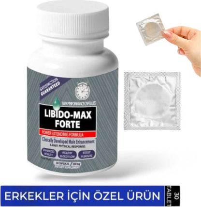 L.ibi.do Ma.x Fo.rte 30lu Performans Destekleyici Takviye + Prezervatif Hediye