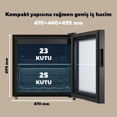 44L Mini Buzdolabı E Enerji Sınıfı ile Büro Tipi Kullanım