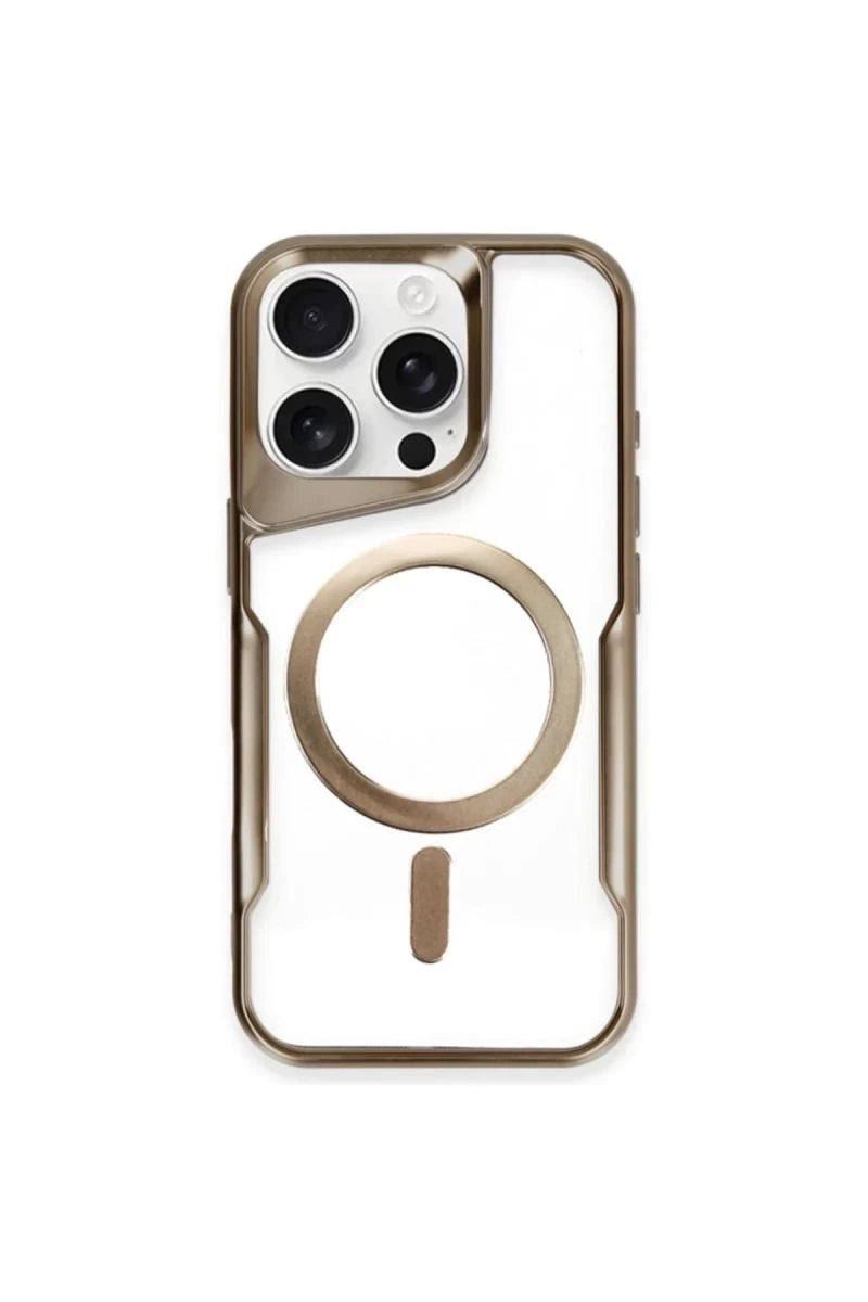 iPhone 14 Pro Max Kılıf Boyi Magsafe Silikon Kapak - Kahverengi