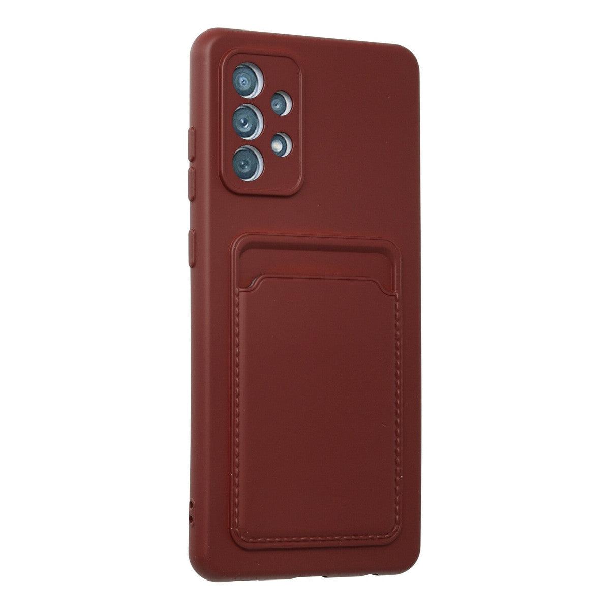 Galaxy A72 Kılıf Kelvin Kartvizitli Silikon - Bordo