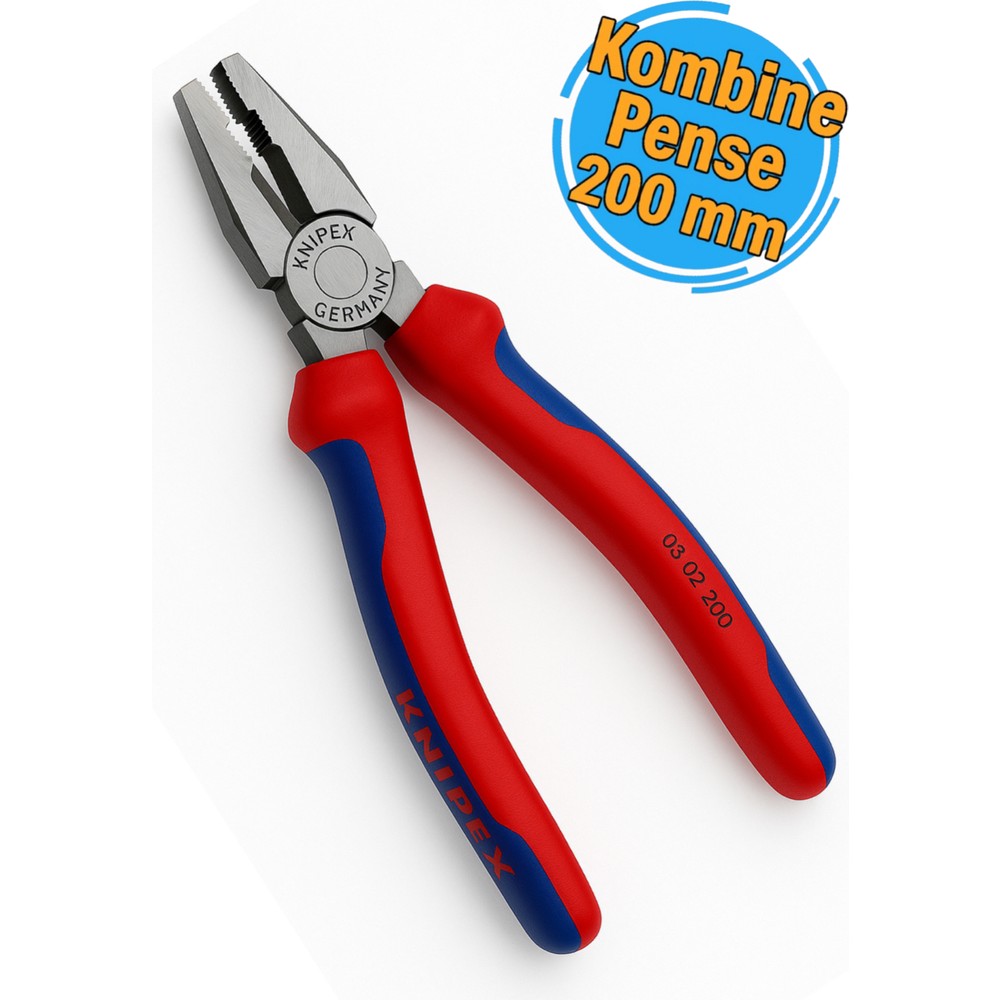 Kombine Pense, 200 mm ile Pratik ve Dayanıklı Kullanım