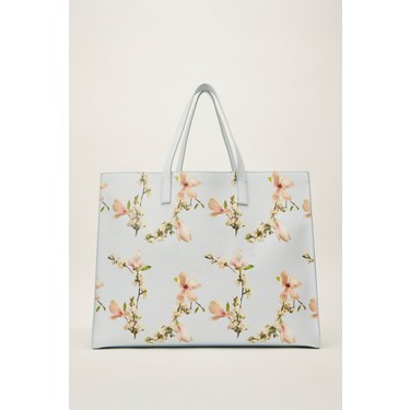 Ted Baker Mavi Ikonik Floral Desenli Küçük Çanta ile Şıklık