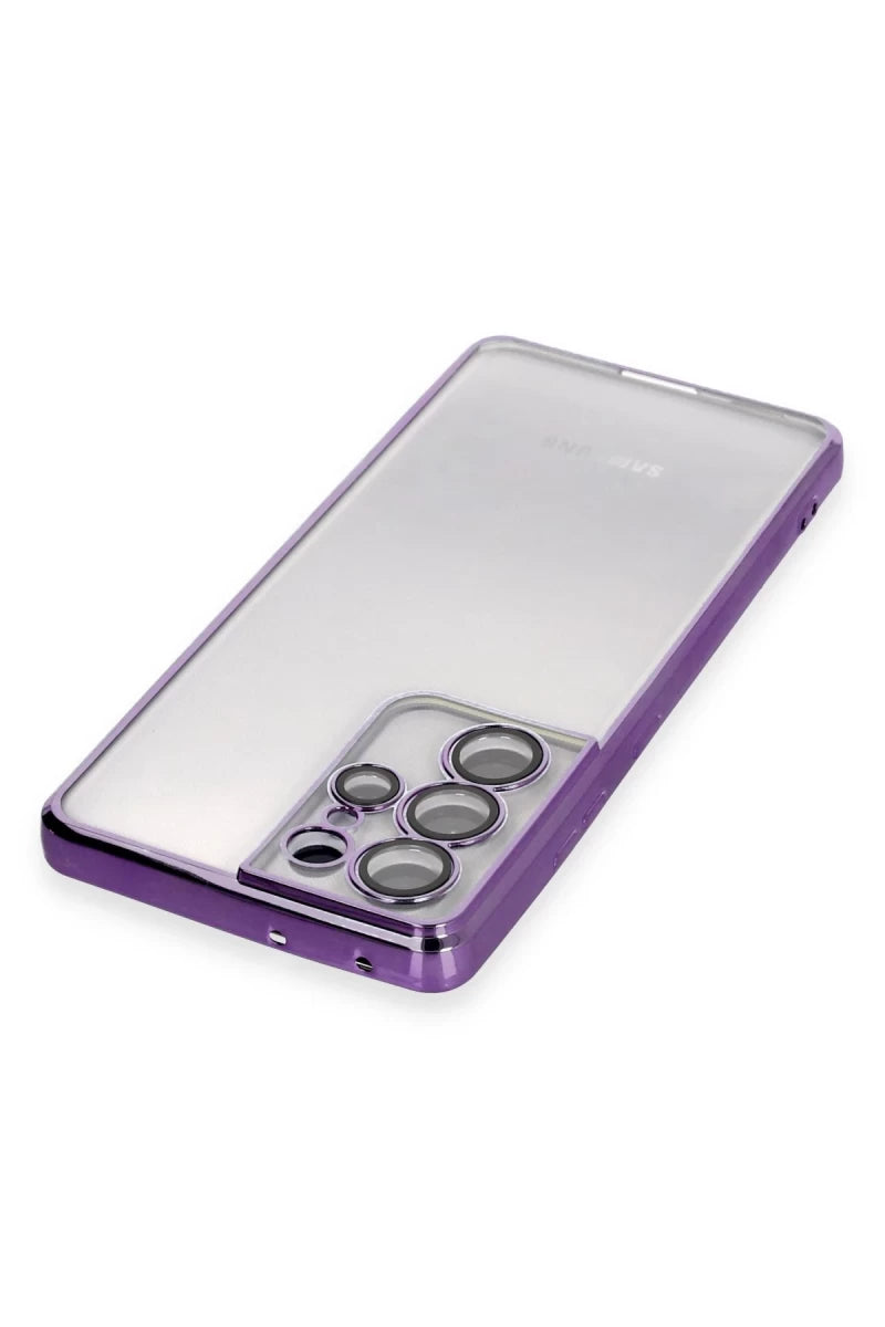 Galaxy S21 Ultra Kılıf Razer Lensli Silikon - Mor