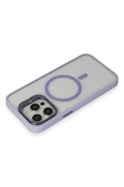 iPhone 15 Pro Max Kılıf Roblox Lens Magsafe Standlı Kapak - Lila