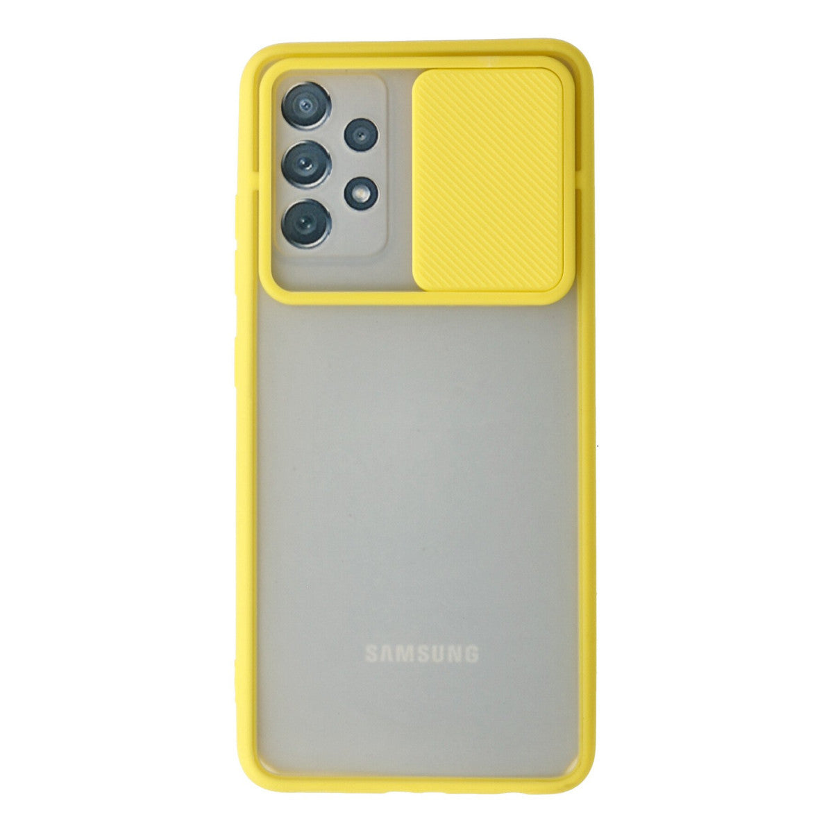 Galaxy A52 Kılıf Palm Buzlu Kamera Sürgülü Silikon - Sarı