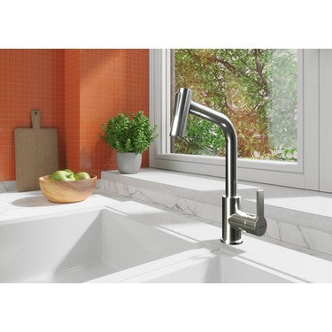 Artema Maestro A42146 Pull-Out Eviye Bataryası, 24 cm Yükseklik, 6 L/dk Akış Hızı