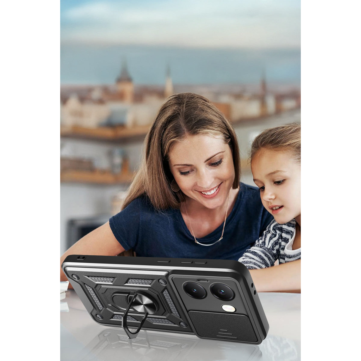 Poco X7 Pro Kılıf Pars Lens Yüzüklü Silikon - Lacivert