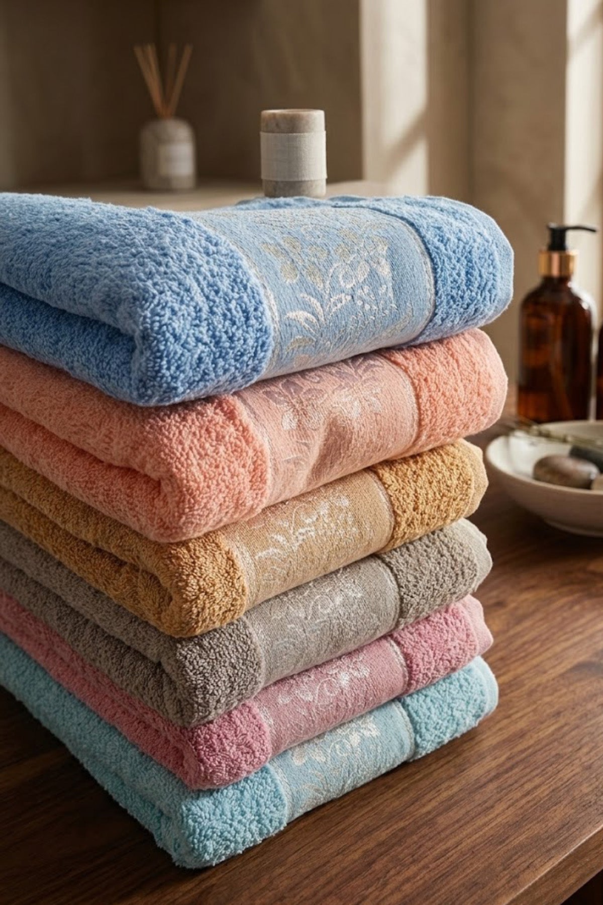 12 ADET Karışık Kadife El Havlusu - 45 x 85 Cm Spa Ve Otel Havlusu