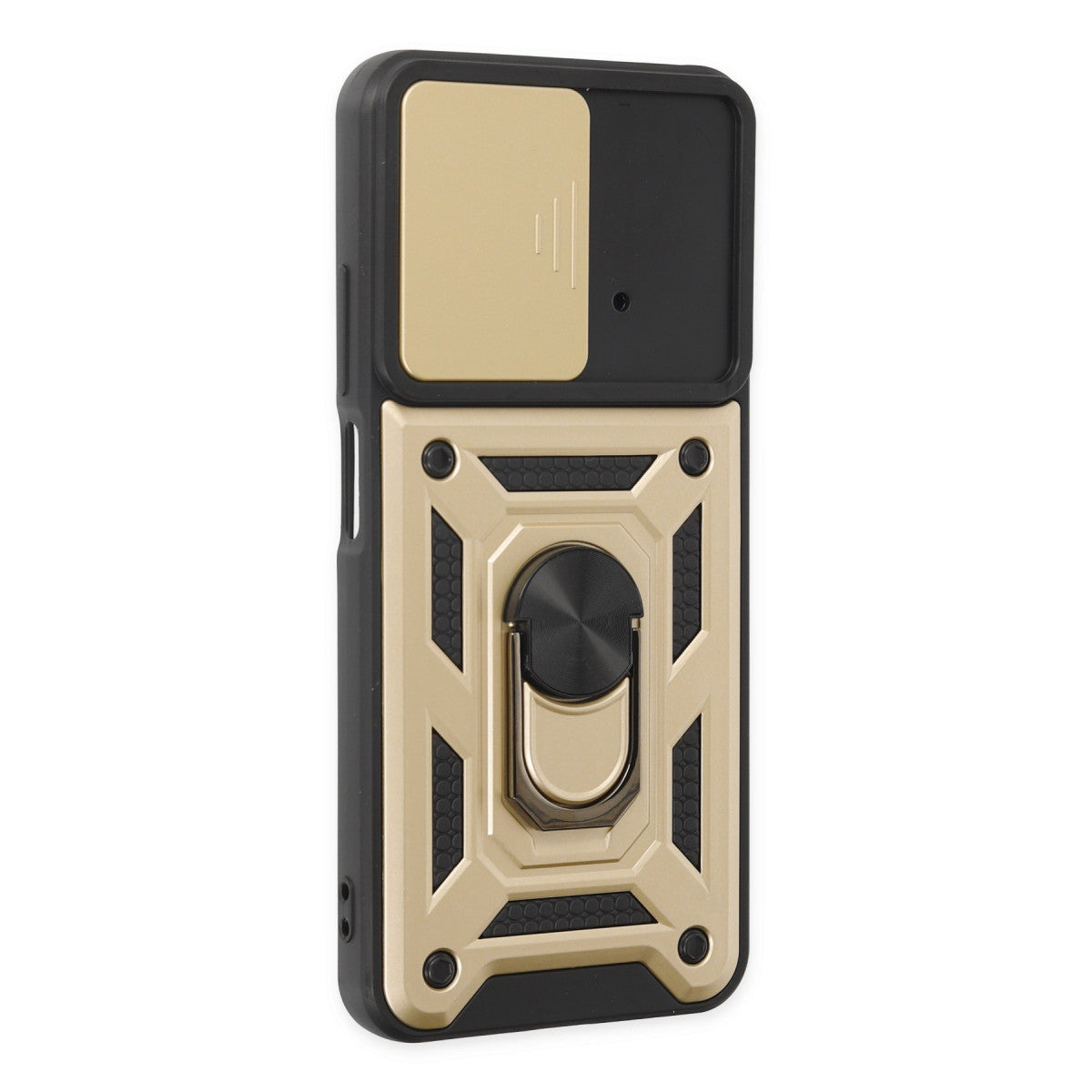 Poco M4 Pro 4G Kılıf Pars Lens Yüzüklü Silikon - Gold