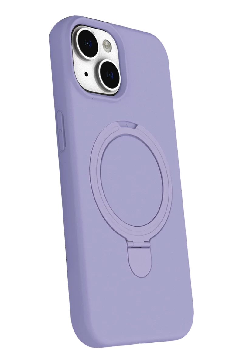 iPhone 15 Regal Magsafe Standlı Kapak - Lila