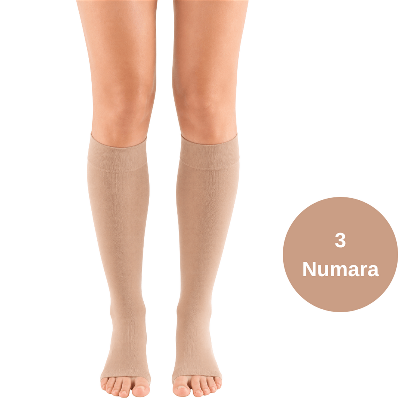 Mediven Plus Dizaltı Varis Çorabı - CCL2 - Burnu Açık - Kaşmir - 3 Numara