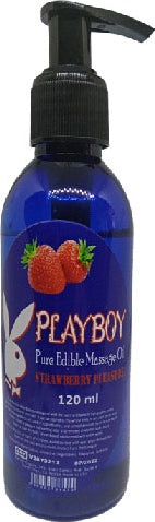 Playboy Pure Edible Çilekli Masaj Yağı Aromalı 120ML Masaj Yağı Svl - 120ML Pure Edible Massage Oil Strawberry Flavored Massage Oil