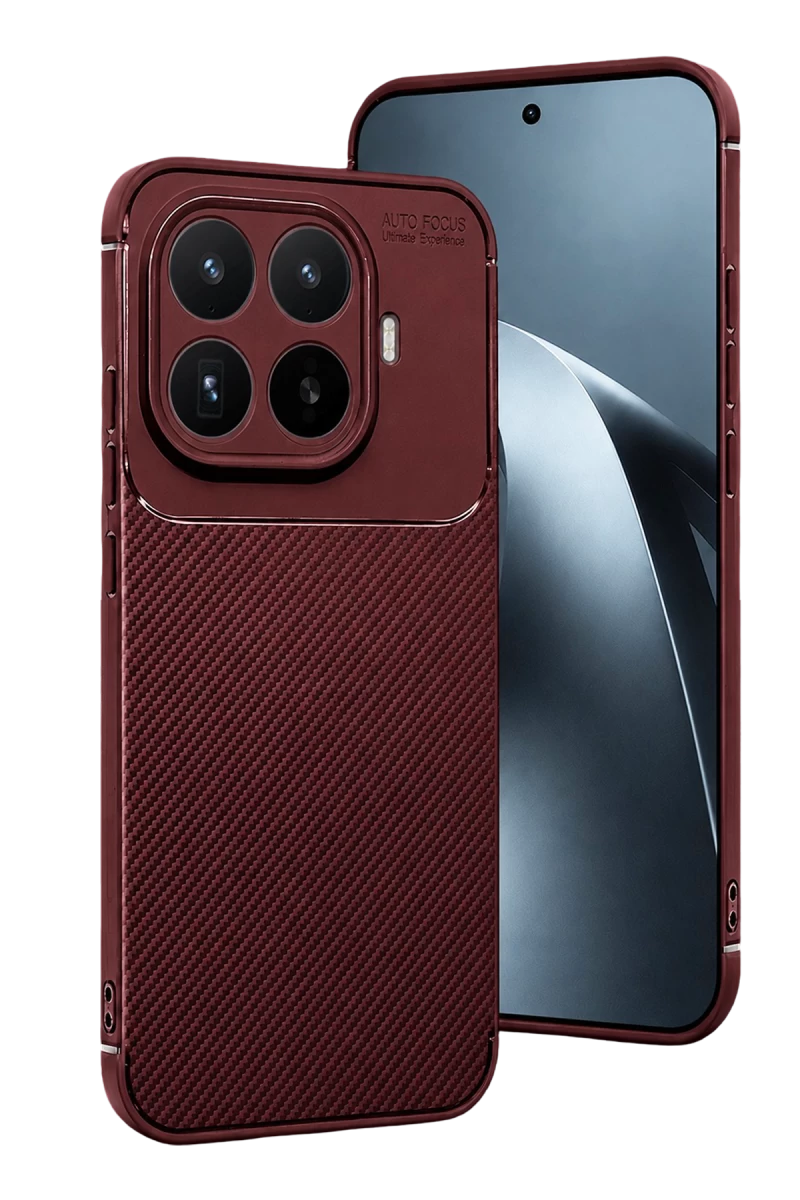 Mi 17T Pro Auto Focus Karbon Kapak - Bordo