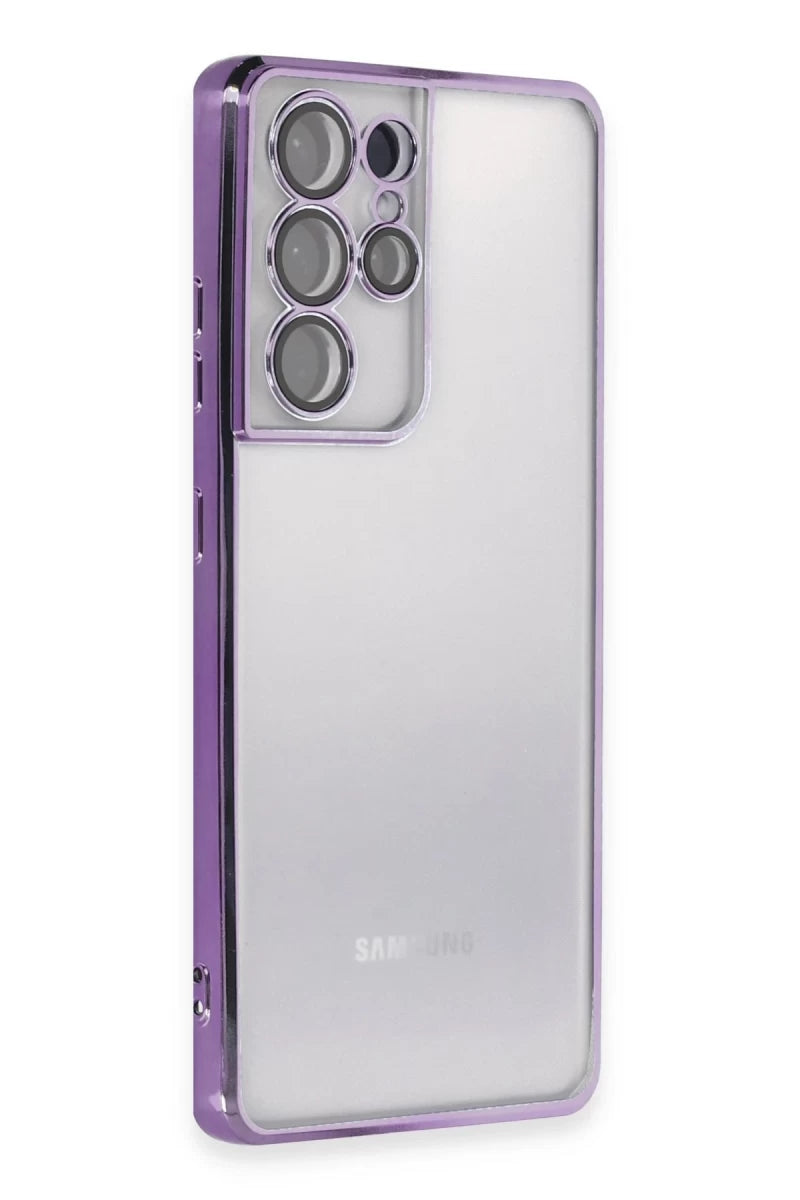 Galaxy S21 Ultra Kılıf Razer Lensli Silikon - Mor