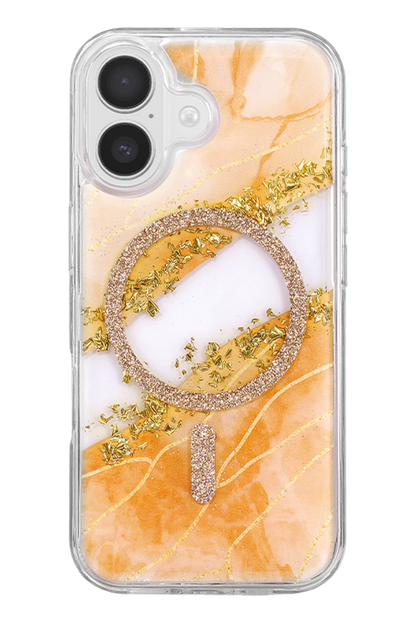 Onegif iPhone 17 Lotus Simli Magsafe Kapak - Turuncu