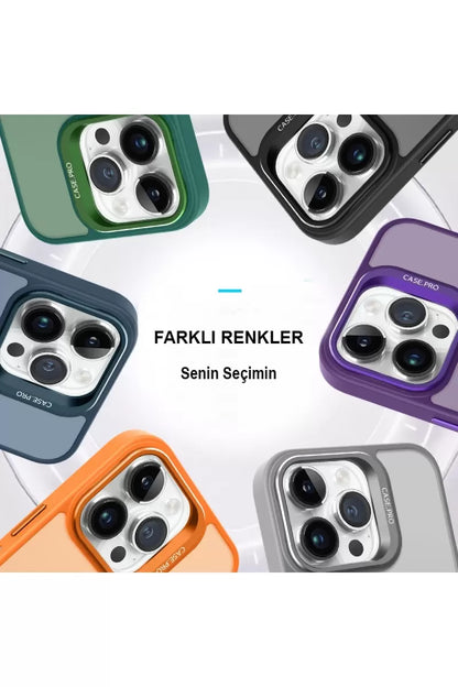 iPhone 14 Pro Kılıf Flet Lens Magsafe Kapak - Turuncu