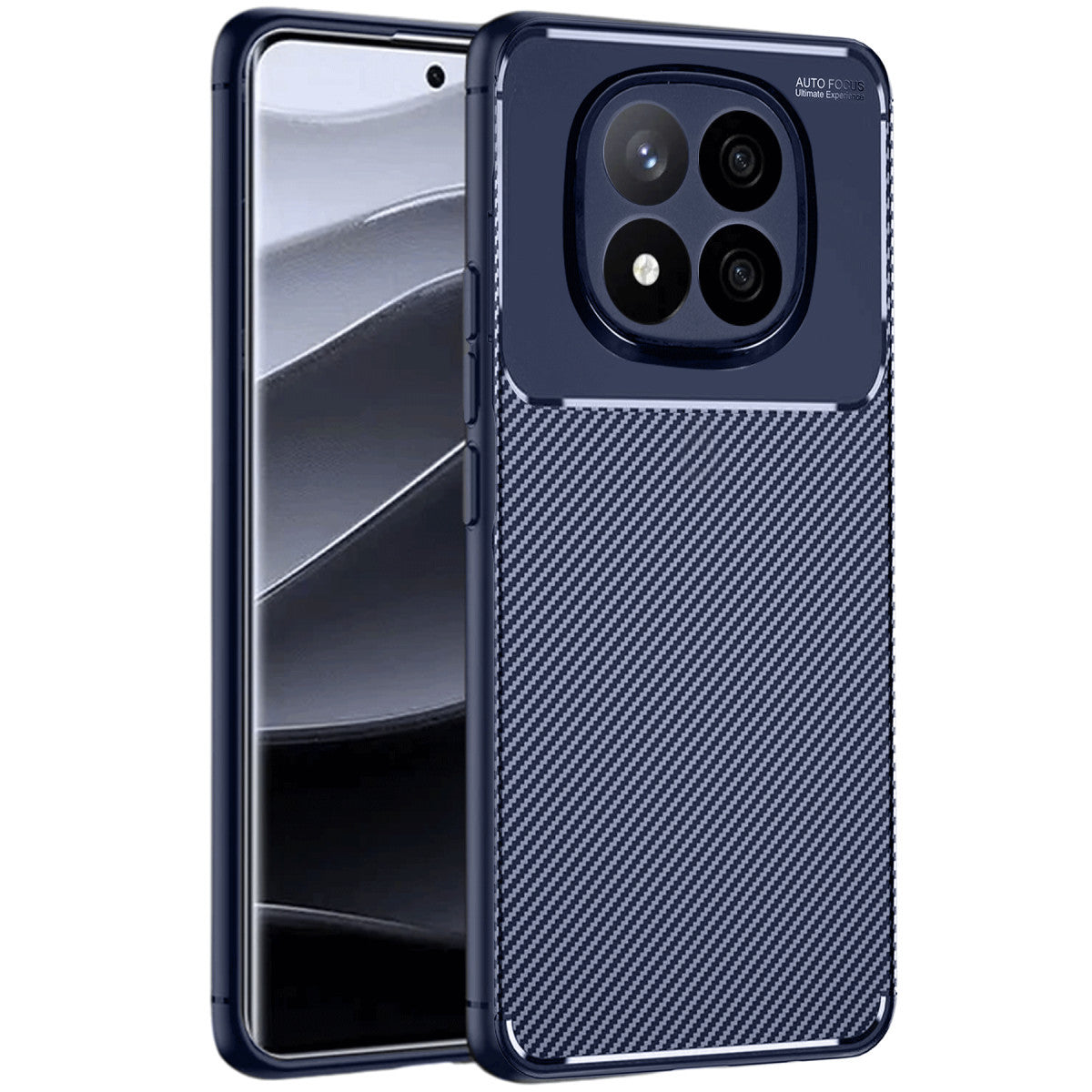 Redmi Note 14 Pro 4G Kılıf Auto Focus Karbon Kapak - Lacivert