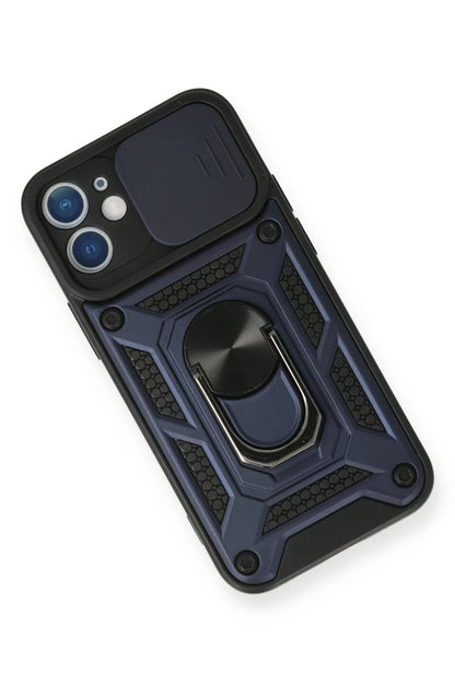 iPhone 11 Kılıf Pars Lens Yüzüklü Silikon - Lacivert
