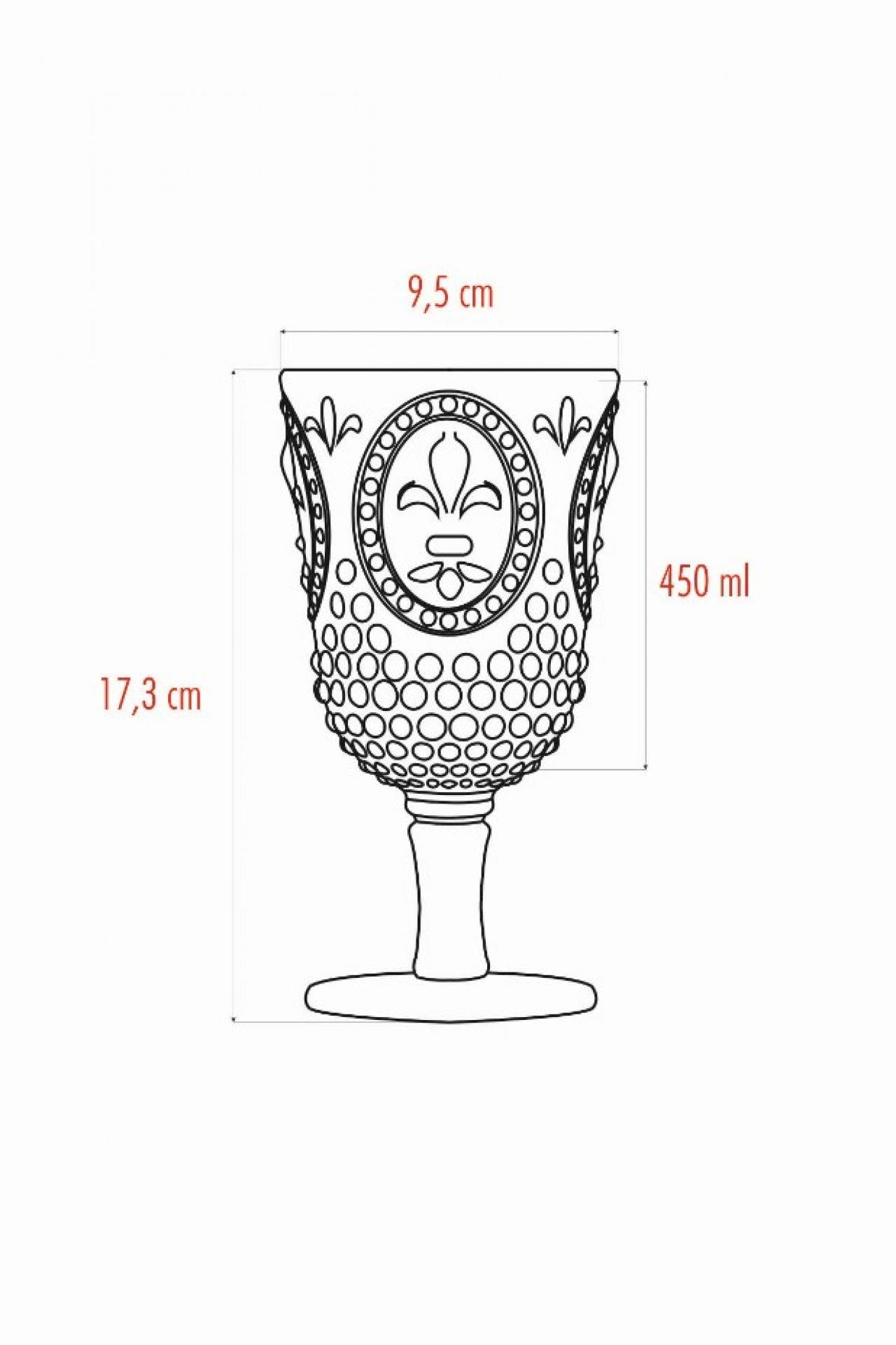Akrilik Mavi 6'lı Kadeh & Su Meşrubat Kahve Yanı Bardağı 450 ml (Cam Değildir)
