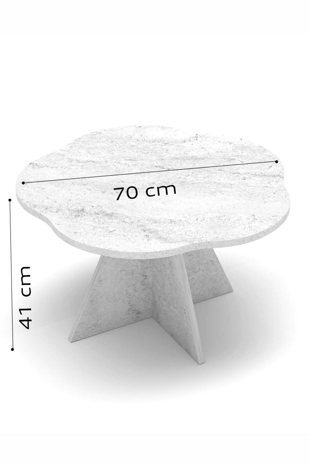 Çiçek Orta Sehpa Kahverengi 70 cm