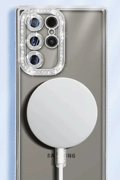 Galaxy S25 Ultra Kılıf Joke Simli Magneticsafe Kılıf - Mavi
