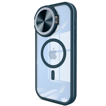 iPhone 15 Pro Max Kılıf Teleskop Lens Magsafe Silikon Kapak - Lacivert