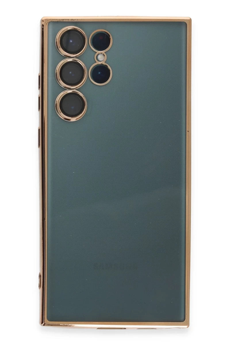 Galaxy S22 Ultra Kılıf Razer Lensli Silikon - Gold
