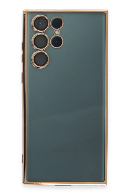 Galaxy S22 Ultra Kılıf Razer Lensli Silikon - Gold
