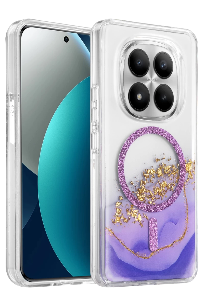 Onegif Redmi Note 15 Pro Plus 5G Lotus Simli Magsafe Kapak - Mor