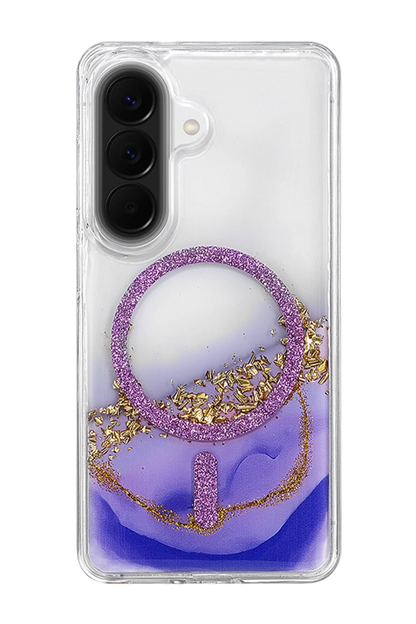 Onegif Galaxy A56 Lotus Simli Magsafe Kapak - Mor