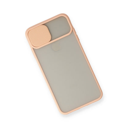 iPhone X Kılıf Palm Buzlu Kamera Sürgülü Silikon - Pembe
