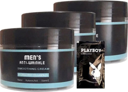 Süper Mens 3 Adet SNMP20328 Smoothing Cream 100 ml Antiwrinkle Erkek Yüz Cilt Kremi + Yanında Jel