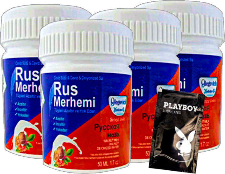 Playboy Blue Rus Merhemi 4 Tane x 50 ml Tüy Dökücü Krem + 1 Armağan Jel
