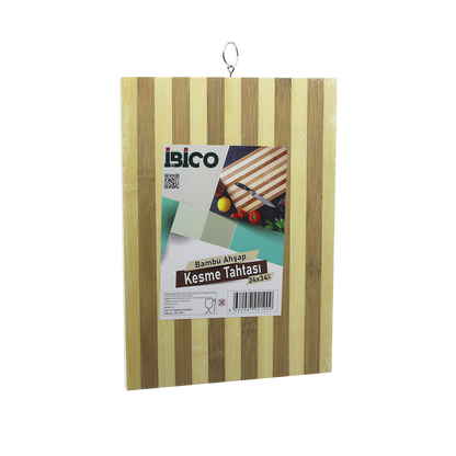 Bambu Kesme Tahtası 24x34x1.3 cm - Metal Kulplu