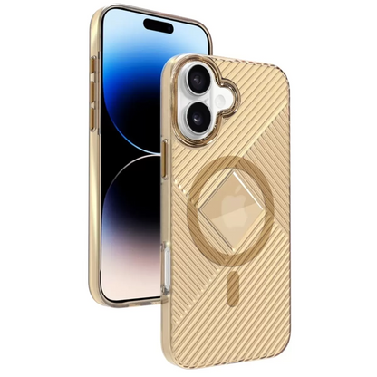 iPhone 16 Stella PC Sert Magsafe Kılıf - Gold