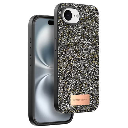 iPhone 16E Bright Simli Kapak - Gümüş