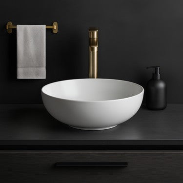 Oval Beyaz Deliksiz Lavabo 42 cm, Modern ve Şık Tasarım
