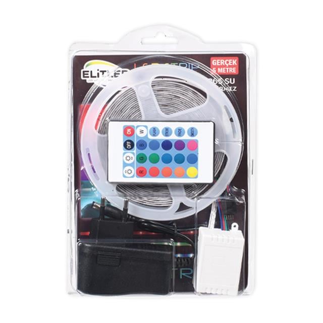 led Şerit 5mt Rgb Kumandalı Tek Çipli 1 Adet
