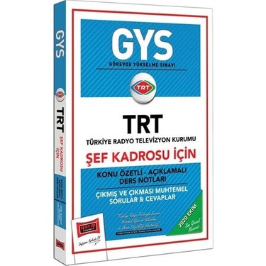 TRT Şef Kadrosu İçin Konu Özeti ve Muhtemel Çıkmış Soru Seti
