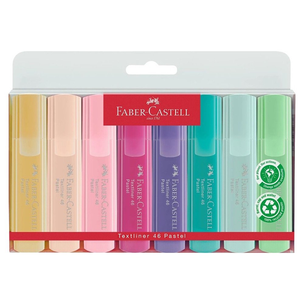 Su Bazlı Ergonomik 8'li Pastel Renk Fosforlu Kalem Seti